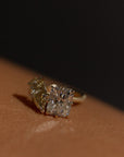 SAMPLE SALE - Double Brunswick Ring w/ slash texture 14KY size 7